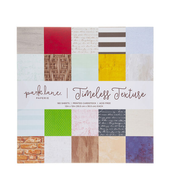 180 Sheet 12" x 12" Timeless Texture Cardstock Paper Pack by Park Lane