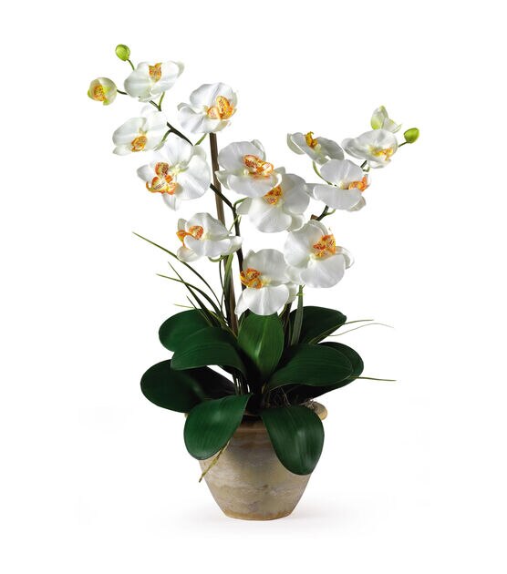 Nearly Natural White Double Phalaenopsis Silk Orchid Flower
