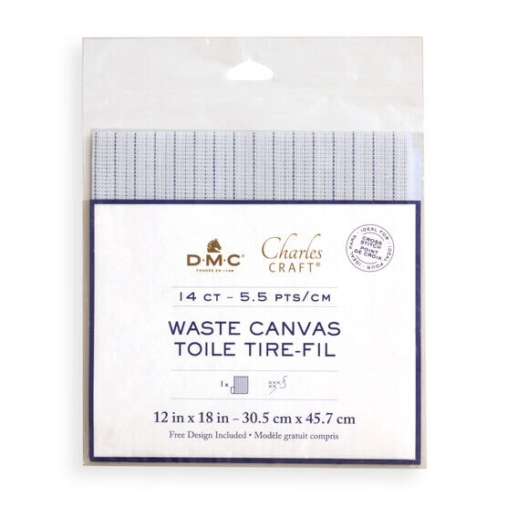 Charles Craft 12" x 18" White 14 Count Waste Embroidery Canvas