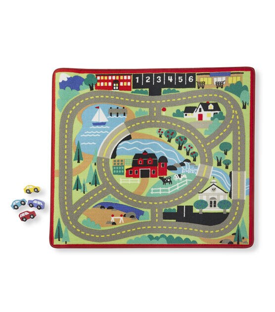 Melissa & Doug 5ct Round the Town Road Rug & Car Set