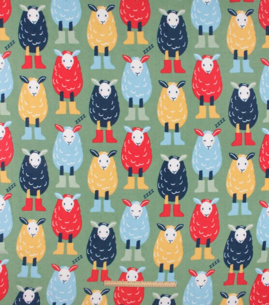 48" Wide Feelin Sheepy on White No Sew Fleece Blanket, , hi-res, image 4