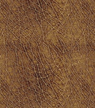 Brown Textured Faux Leather Fabric