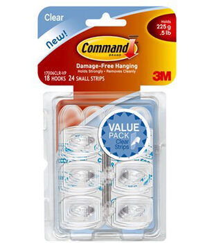  Command Small Clear Wire Hooks with Clear Strips, 5 Hooks, 6  Strips : Home & Kitchen