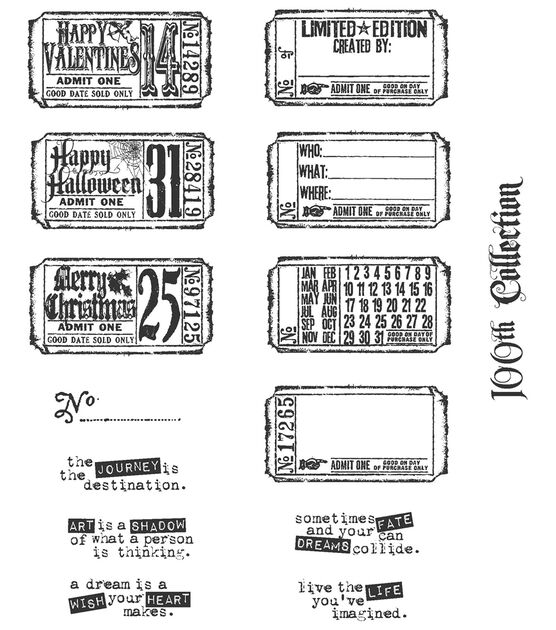 Tim Holtz Cling Stamps 7x8.5- Retro Flakes - 20602086