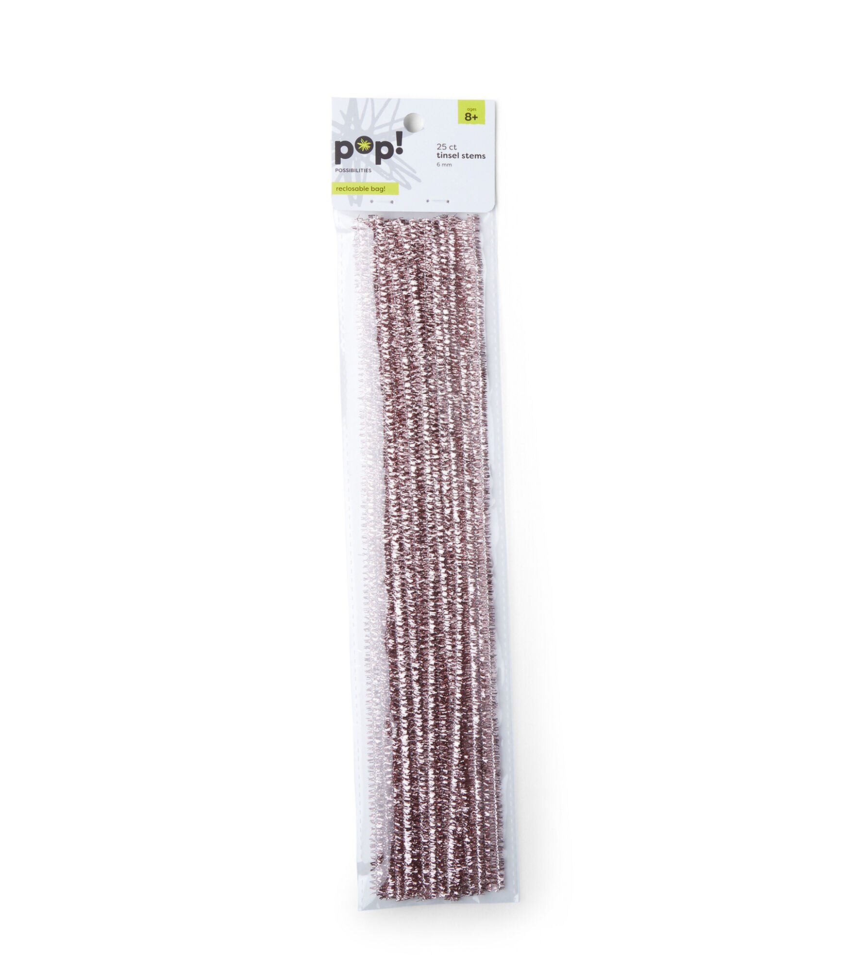 12 Plain Pink Chenille (Pipe Cleaner) 6MM Stems Choose Package Amount (25)