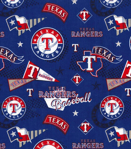 Texas Rangers Vintage Design 44 Inch Baseball Cotton Fabric