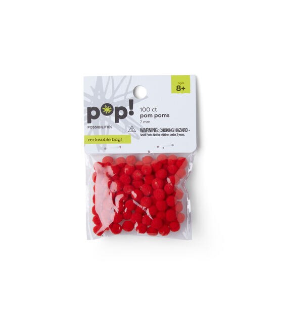 HE1661427 - Classmates Mini Pom Poms - Red - Pack of 100