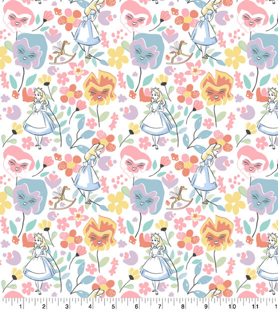 Disney Alice In Wonderland Spring Floral Cotton Fabric | JOANN