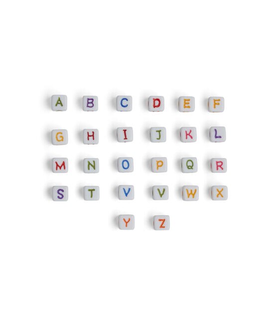 Creatology Round Alphabet Beads - White - Each