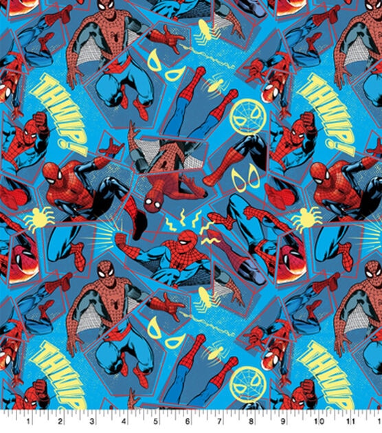 1/2 Yard - Marvel Spiderman in The City Cotton Fabric - Officially