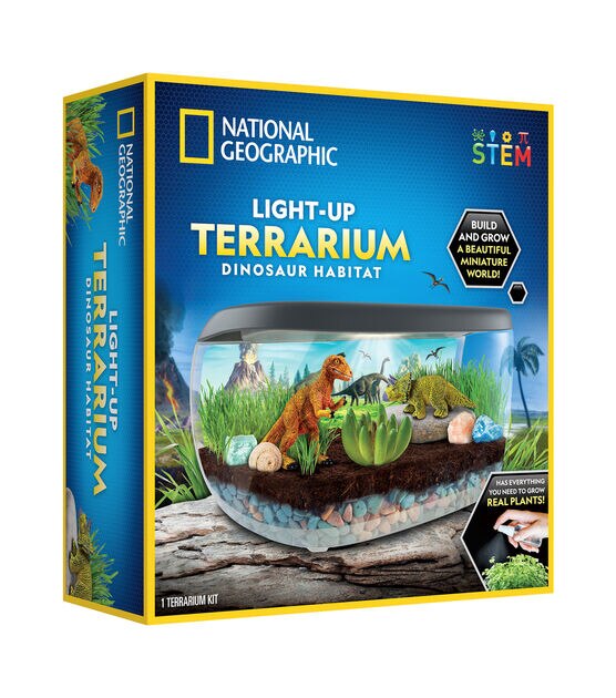 National Geographic 17ct Light Up Dinosaur Habitat Terrarium Kit
