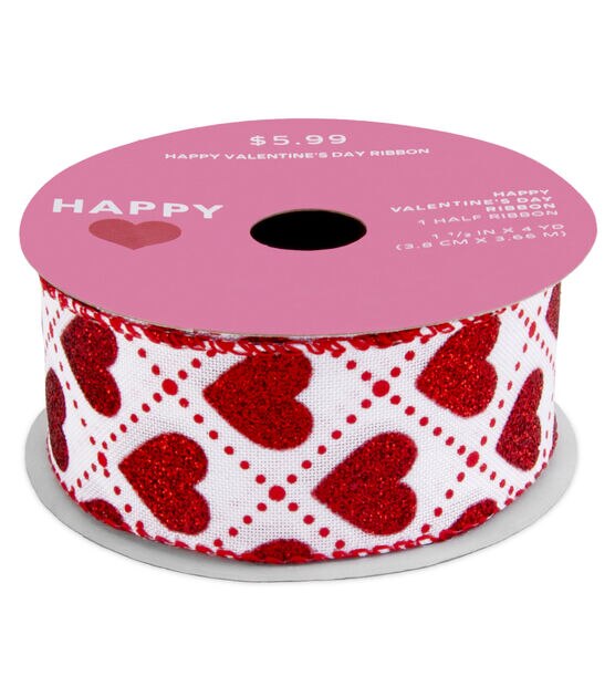 Valentine Ribbon  Heart & Happy Valentine's Day Ribbon