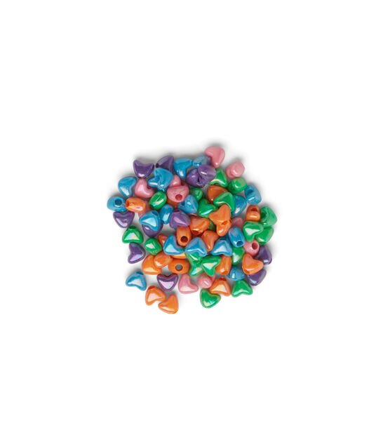 7mm Iridescent Pastel Heart Beads by POP!, , hi-res, image 2