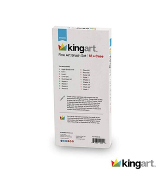 KINGART Studio Brush Set 18 Pc & Case, , hi-res, image 3