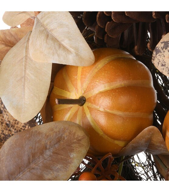 Decorative Autumn Pumpkin and Pine Cones Embroidered Bath Towels. 100%  Cotton Hand or Fingertip Towel