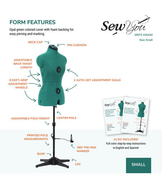 Dritz Sew You 28" Small Frame Adjustable Dress Form, , hi-res, image 4