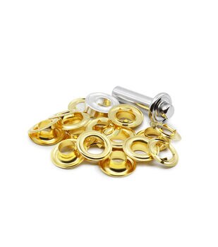 Dritz Double-Cap Rivets 8mm Cap x 6mm Post 24/Pkg Brushed Antique Brass