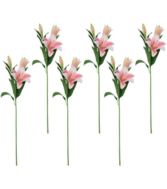 Northlight  38" Pink Lily Stems 6ct