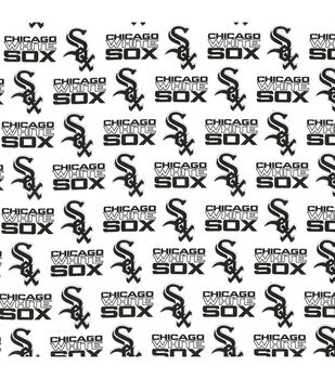 MLB Chicago White Sox Block Black/White/Gray Cotton Fabric 33"