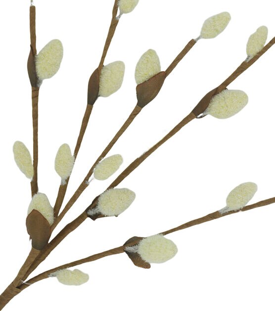 11" Spring Cream Pussy Willow Branch Pick by Bloom Room, , hi-res, image 2