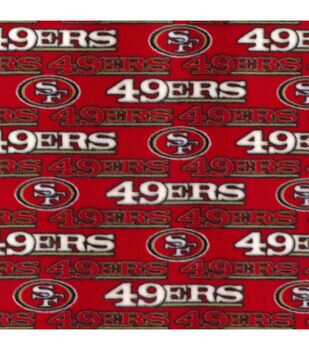 NFL - San Francisco 49ers Red Gold Yardage Size 58/60 Cotton Novelty | Fabric Traditions