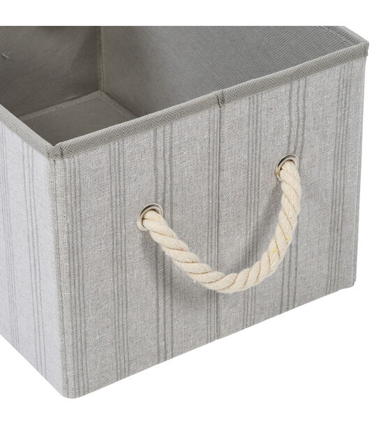Honey Can Do Set of 3 Collapsible Large Fabric Storage Bins with Handles, Gray Plaid