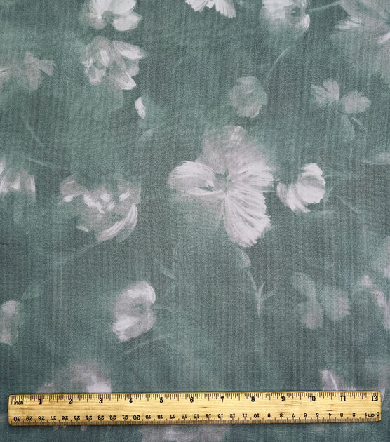 Green Floral Printed Organza Fabric by Casa Collection, , hi-res, image 2
