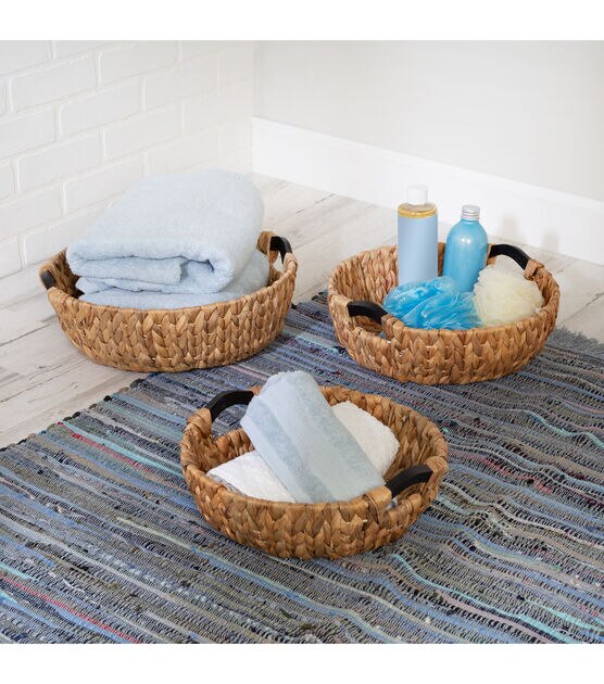 Honey Can Do 3ct Woven Water Hyacinth Baskets, , hi-res, image 2