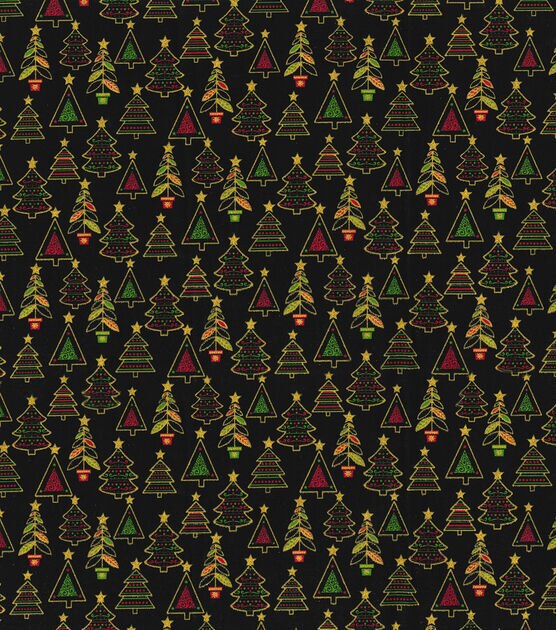 Fabric Traditions Trees Christmas Glitter Cotton Fabric