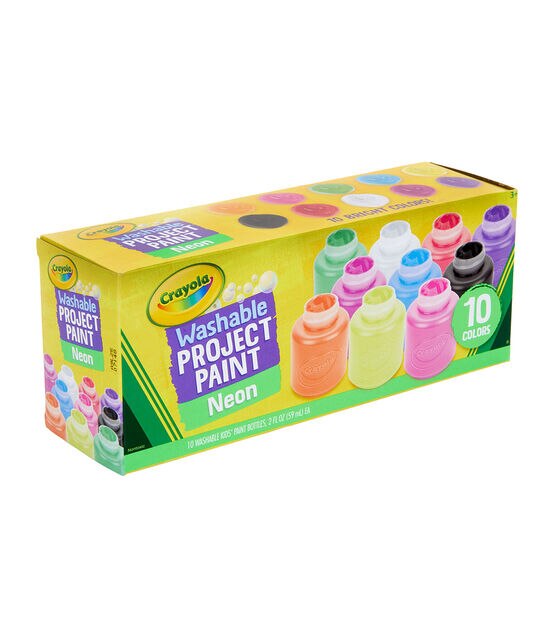 Crayola 2oz Washable Neon Paint Bottles 10ct, , hi-res, image 3