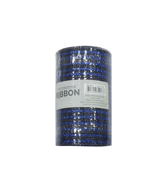 5.5" x 30' Metallic Navy Deco Mesh by Place & Time