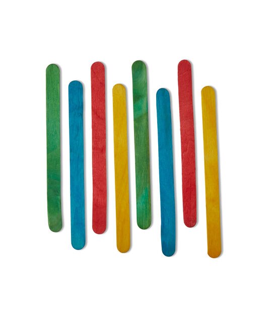 Wooden Craft Sticks, Colored Popsicle Sticks for Crafts, Rainbow