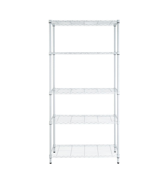 Honey Can Do 36" x 72" White 5 Tier Adjustable Shelving Unit 200lbs, , hi-res, image 2