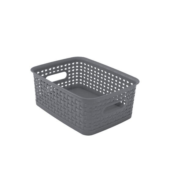 Advantus Weave Book Shelf Bin, Gray