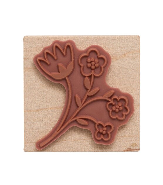 American Crafts Wooden Stamp Flower 3, , hi-res, image 2