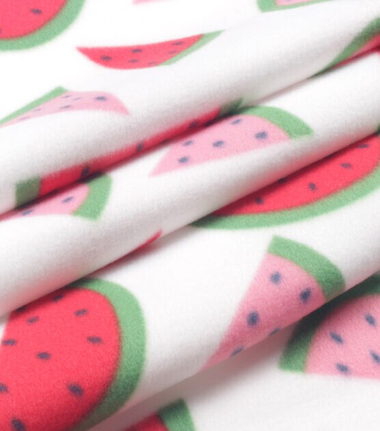 Watermelons on White Blizzard Fleece Fabric, , hi-res, image 3