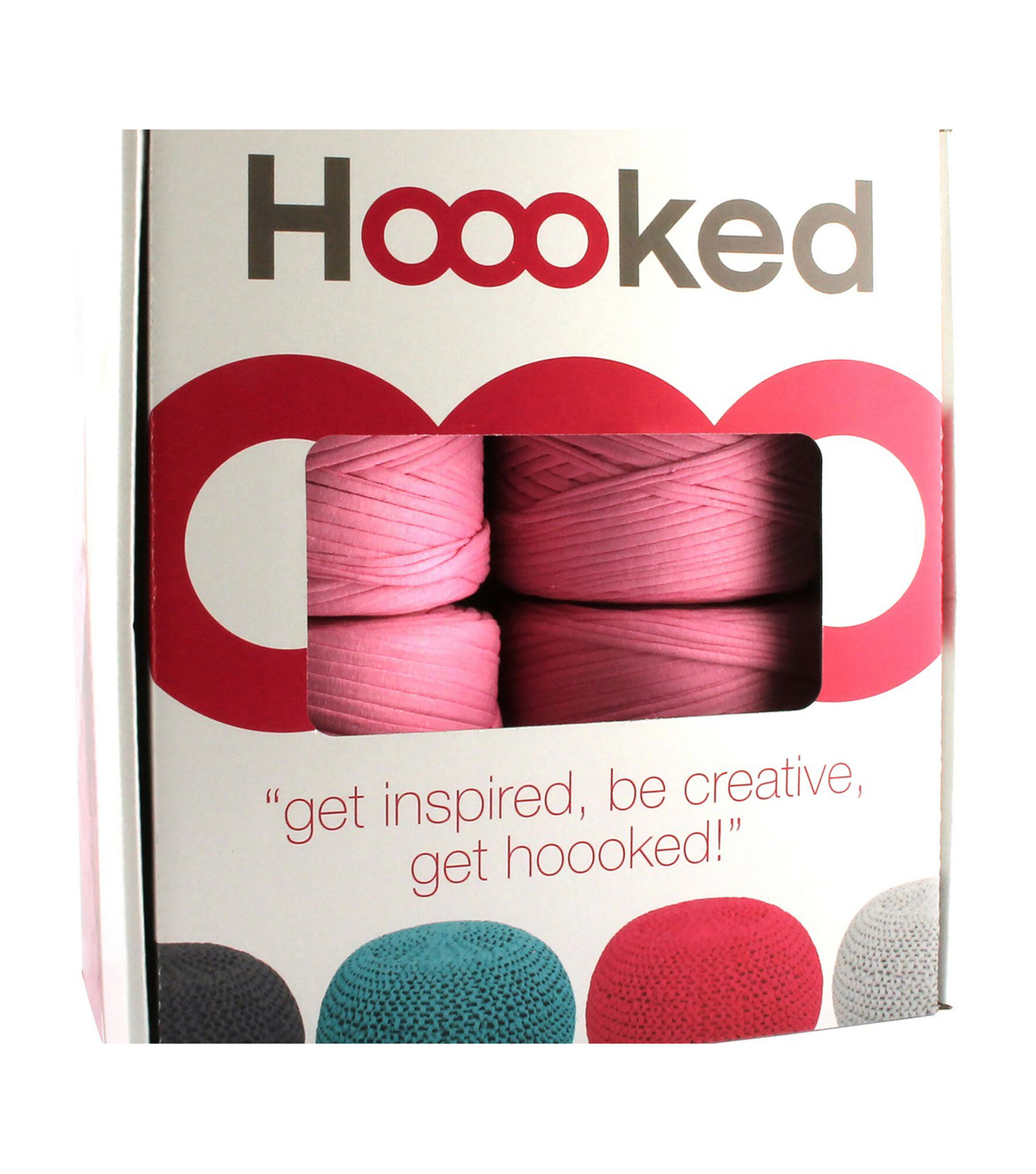 Hoooked Zpagetti Pouf Crochet & Knitting Kit, Cherry Blossom, hi-res