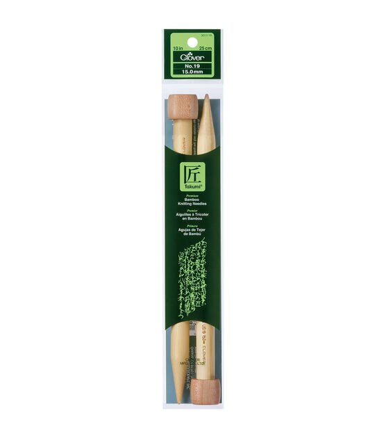 Clover 13 Bamboo Size 10 Single Point Knitting Needle Set