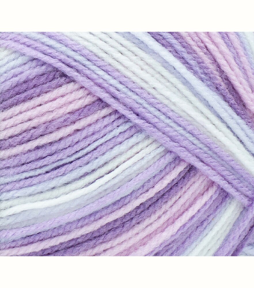 NEAPOLITAN Pink Purple Ice Cream Big Scoop Lion Brand Yarn Wt 3 Light  Acrylic Variegated Machine Wash Dry Knit Crochet Baby Blanket 7637 