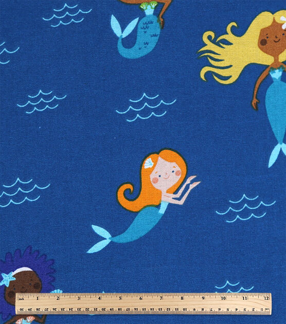 Kaufman- Mermaid Kids Beach, Camp Towel 100% Cotton, 30'' x 60 inch, Size: 30 x 60, Blue