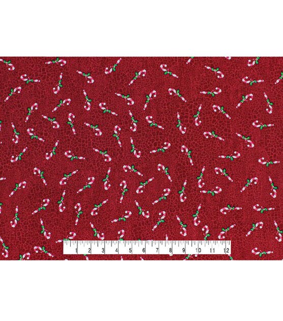 Christmas CANDY CANES Black Cotton Fabric by the Yard Fabric Traditions  Holiday Print