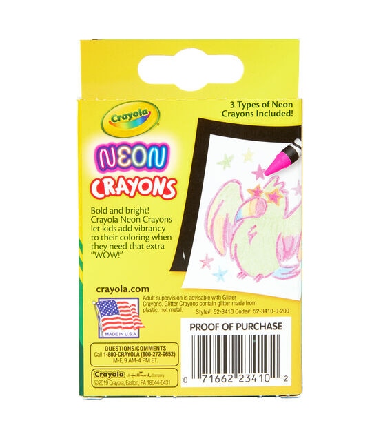 Crayola 4.5" Neon Crayons 24ct, , hi-res, image 2