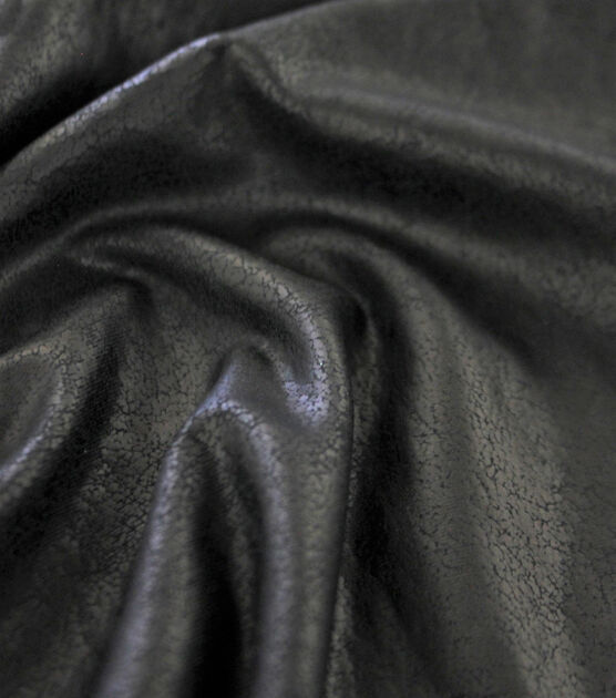 Performance Distressed Faux Leather Fabric Black