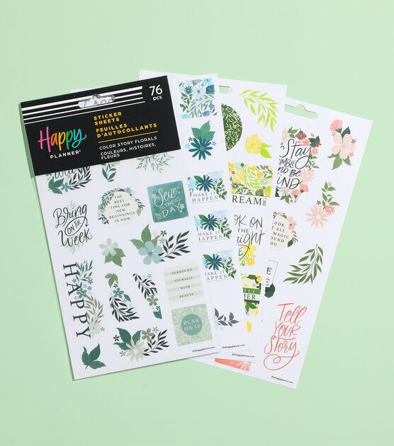 76cpc Color Story Floral Happy Planner Stickers, , hi-res, image 4