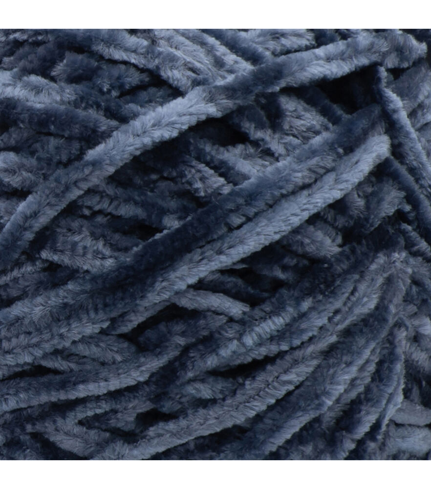 Bernat Baby Velvet 492yds Worsted Polyester Clearance Yarn, Baby Velvet Indigo Velvet, swatch, image 1