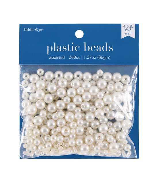 6mm Cream Round Plastic Pearl Beads 120ct by hildie & jo