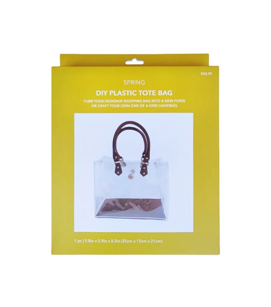 1 Pack Clear PVC DIY Tote Bag Handbag Making Kit Handmade Gift  Bag Craft Accessory Tool Set Birthday Holiday Gift Bag