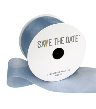 Save the Date 2.5 x 15' Black Lace Ribbon