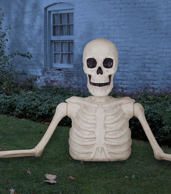 5ft Halloween White Ground Breaking Skeleton by Place & Time, , hi-res, image 2