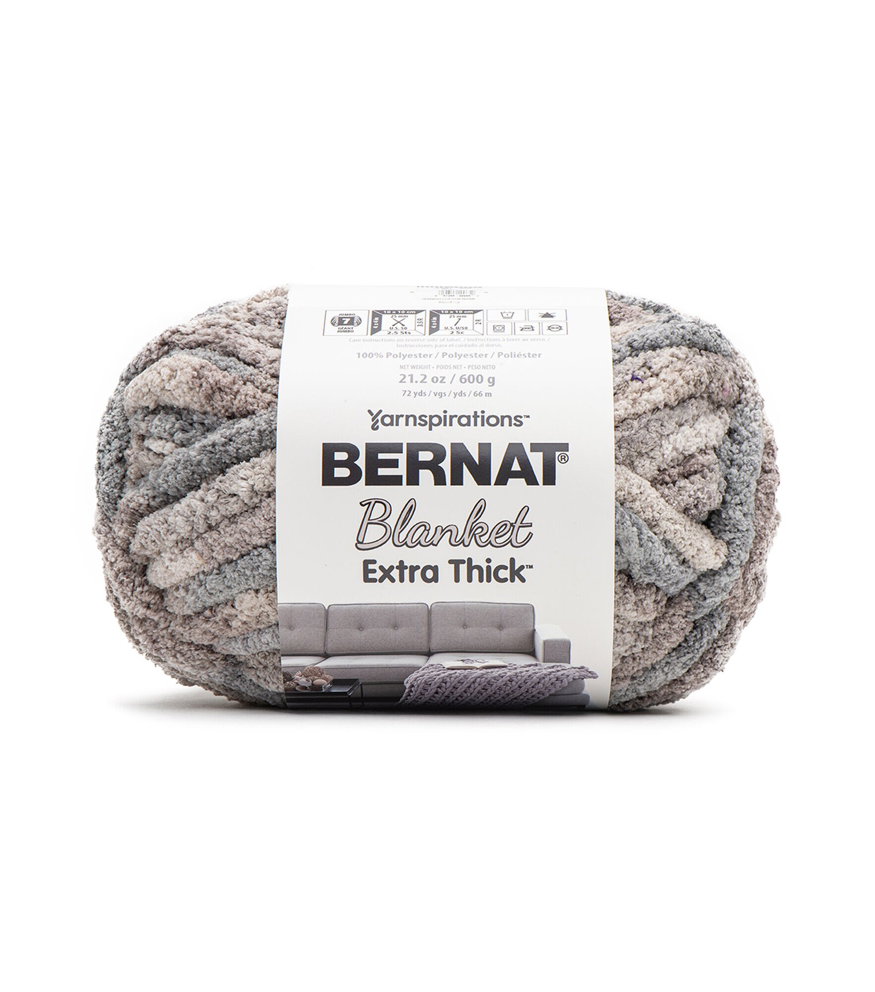 Bernat Blanket Extra Thick 72yds Jumbo Polyester Yarn, Dove, hi-res
